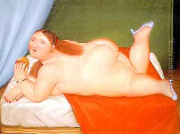 Woman Eating an Apple - view 1