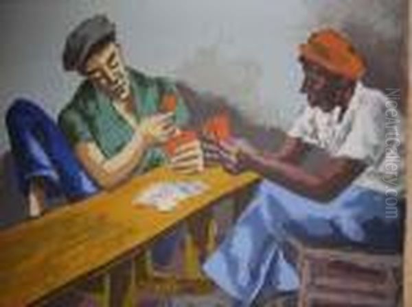 Men Playing Cards - view 1