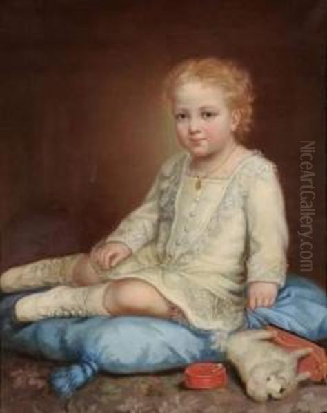 Enfant Assis Et Son Chien - view 1