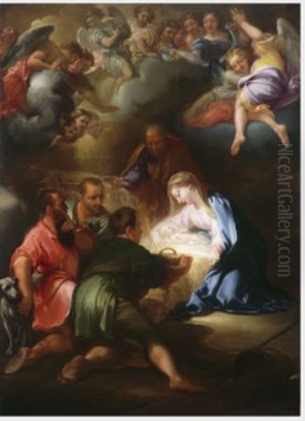 Adoration Of The Shepherds by Girolamo Troppa