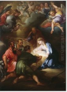 Adoration Of The Shepherds by Girolamo Troppa