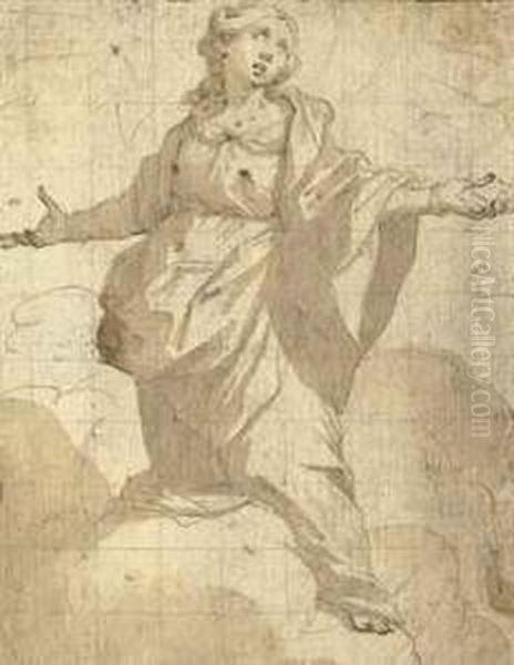 Etude D'une Sainte En Gloire - view 1