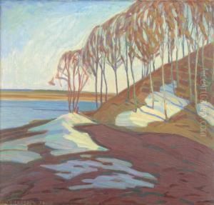 'var'. Signerad Och Daterad -29. Duk, 65x68 by Ellen Trotzig
