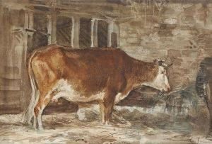 Vache Dans L'etable by Constant Troyon