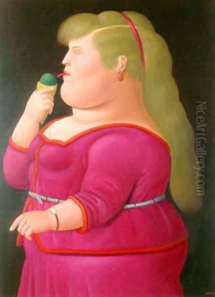 Girl Eatting Ice Cream - view 1