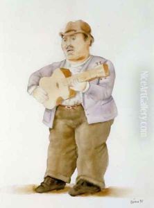 Man Playing Guitar II by Fernando Botero