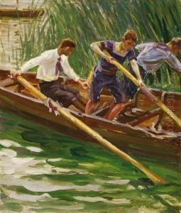 Drei Jungen Imruderboot by Wilhelm Heinrich Trutbner