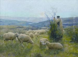Berger Et Moutons Dans Les Landes by Gaylord Sangston Truesdell