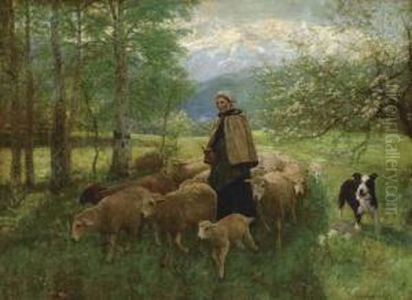 Shepherdess And Her Flock - view 1