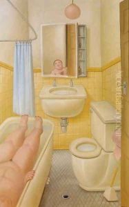 The Bathroom by Fernando Botero