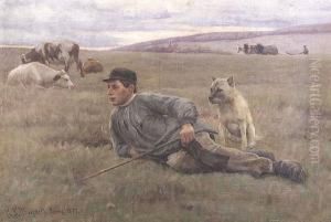 The Shepherd And His Watchful Companion by Gaylord Sangston Truesdell