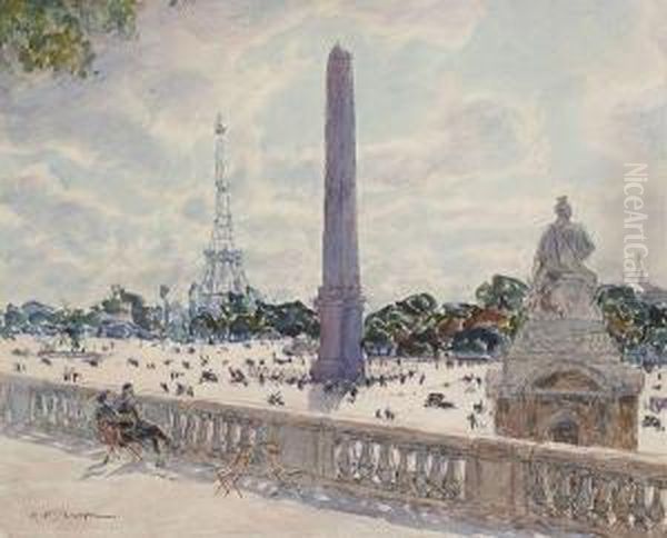 Paris, Place De La Concorde Vue Du Jardin Des Tuileries - view 1