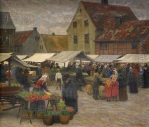 Marknad Vid Martenstorget I Lund