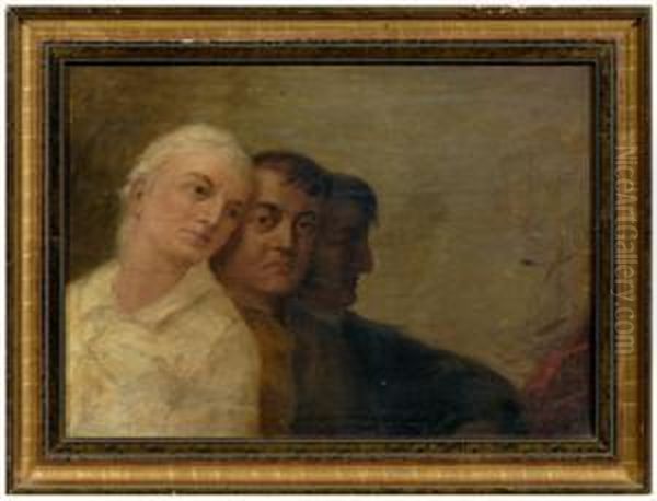 Portrait Of Three Men In A Line - view 1