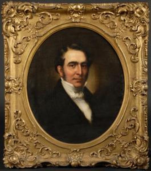 Portrait Of Winthrop Bronson, New York, 1841, Half Length Wearing A White Stock And Black Jacket - view 1