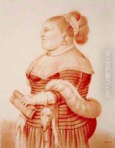 Woman With Fox Mujer Con Zorro by Fernando Botero