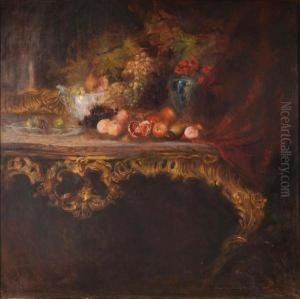 Natura Morta Di Frutta E Fiori Sopra Una Console