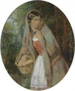 Younggirl With A Basket Of Eggs by Konstantin Aleksandrovich Trutovskii
