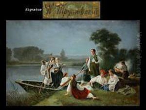 Ukrainer Beim Ausflug by Konstantin Aleksandrovich Trutovskii