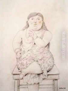 Woman Smoking Mujer Sentada by Fernando Botero