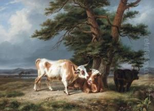 Paysage Avec Betail by Edmond Jean Baptiste Tschaggeny
