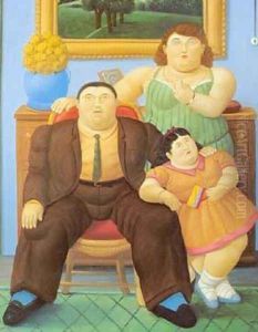 Colombian Family 1999 by Fernando Botero