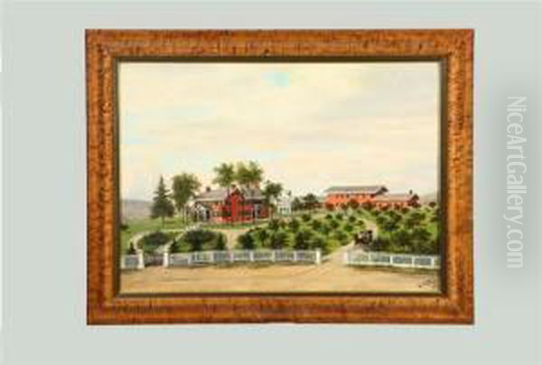 A Prosperous Farm, With Orchards In The Distant Hills - view 1