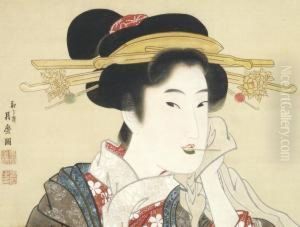 Courtesan by Kitagawa Tsukimaro