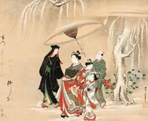 A Courtesan Procession In The Snow
