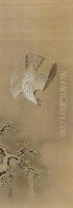 Hawk In A Snowy Landscape by Kano Tsunenobu