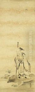 Der Sennin Shu Moshiku Neben Lotusteich by Kano Tsunenobu