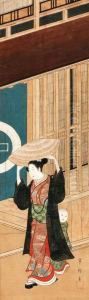 Male Prostitute In Front Of A Kagema Teahouse by Kawamata Tsuneyuki