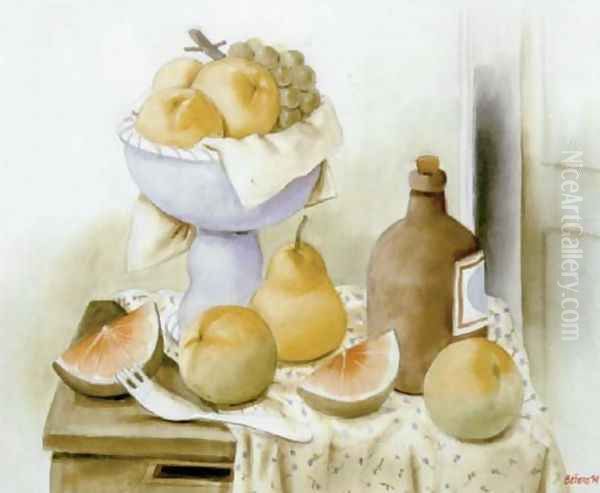 Still Life With Fruits And Bottle - view 1
