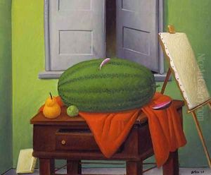 Still Life In Studio by Fernando Botero
