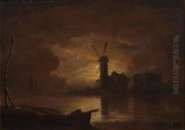 Exmouth Windmill Moonlight - view 1