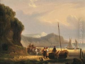 Fisherfolk On A Beach