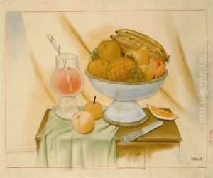 Still Life With Fruits by Fernando Botero