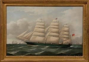 Portrait Of The British Clipper Ship by Frederick Tudgay