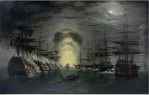 Battle Of The Nile, The Explosion Of The Frenchship by John Tudgay