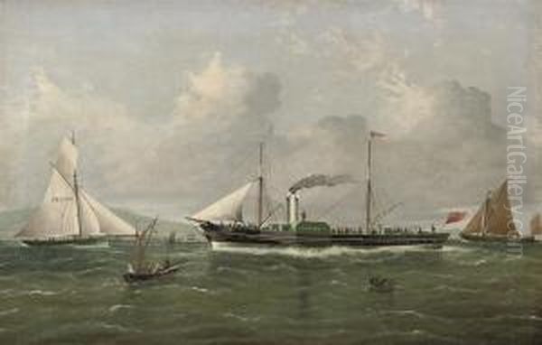 The Pioneering Thames Paddle-steamer
Margery
In Thethames Estuary, Her Decks Crowded With Passengers - view 1