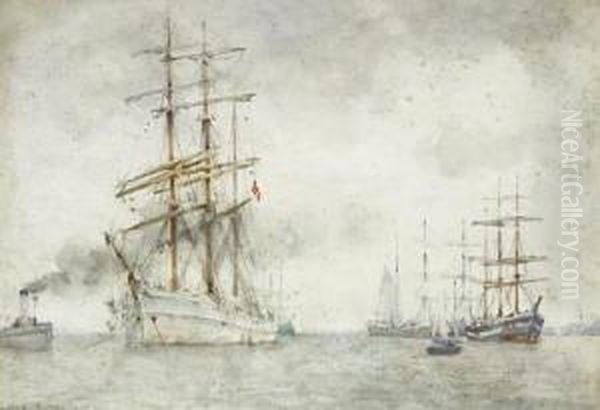 A Norwegian Windjammer In Falmouth Roads - view 1