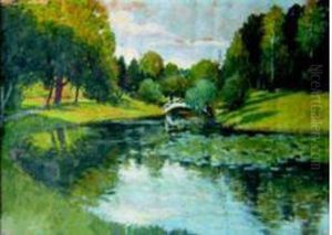 Paysage Au Pont by Odon Tull