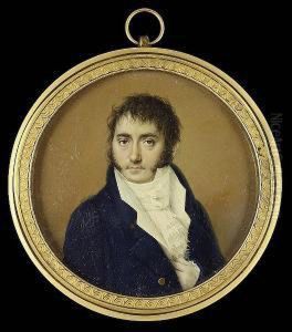 A Gentleman, A Gentleman, Wearing Blue Coat, White Waistcoat, Tied Stock And Frilled Lace Cravat, His Left Hand Tucked Inside His Coat