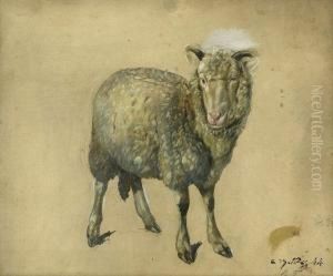 Junger Schafsbock, Stehend by Christian Tunica