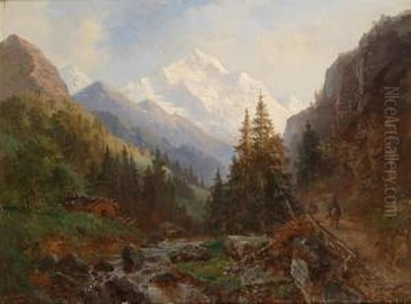 Mountain Landscape With Stream - view 1