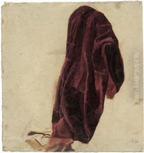 Studie Zu Einem Roten Samtuberwurf by Hermann Aug. Theodor Tunica