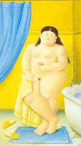 The Bathroom 1999 by Fernando Botero