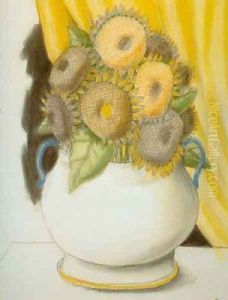 Sunflowers 1995 by Fernando Botero