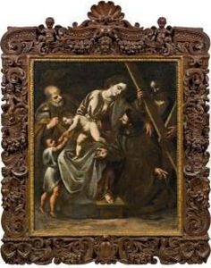 Heilige Familie Mit Hl. Franziskus Und Hl. Andreas by Alessandro Turchi