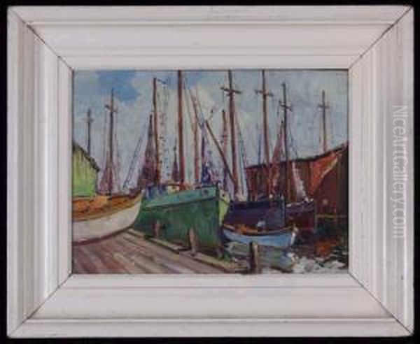 Fishing Boats In Gloucester Harbor, Mass - view 1